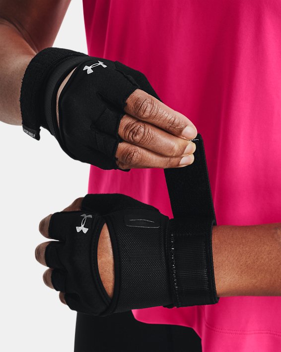 Women's UA Weightlifting Gloves, Black, pdpMainDesktop image number 2